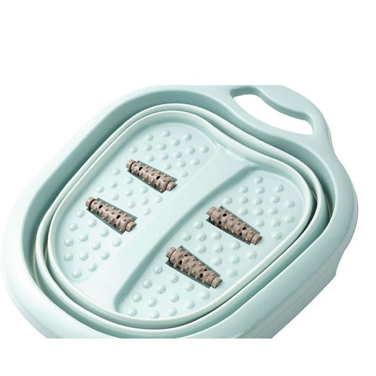 Foot Soaking Bath Basin Foldable Portable Roller Design SPA Massage Bucket for Relieving Feet Pain AchesGreen V1294-YM0523-3112220008613