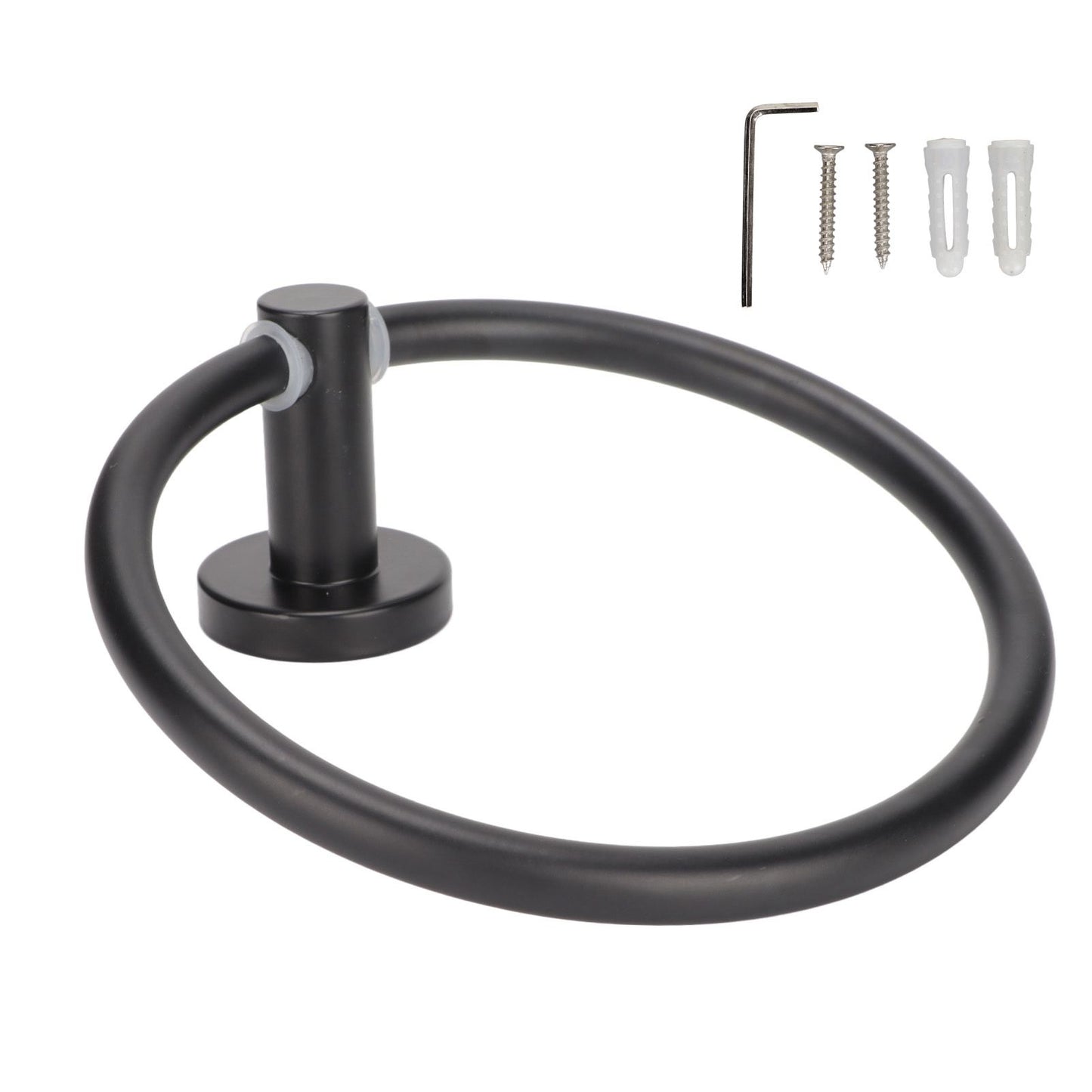 Towel Ring Space Aluminum Modern Round Hand Towel Holder Bath Hardware for Balcony HotelBlack V1294-YM0523-3112220009511