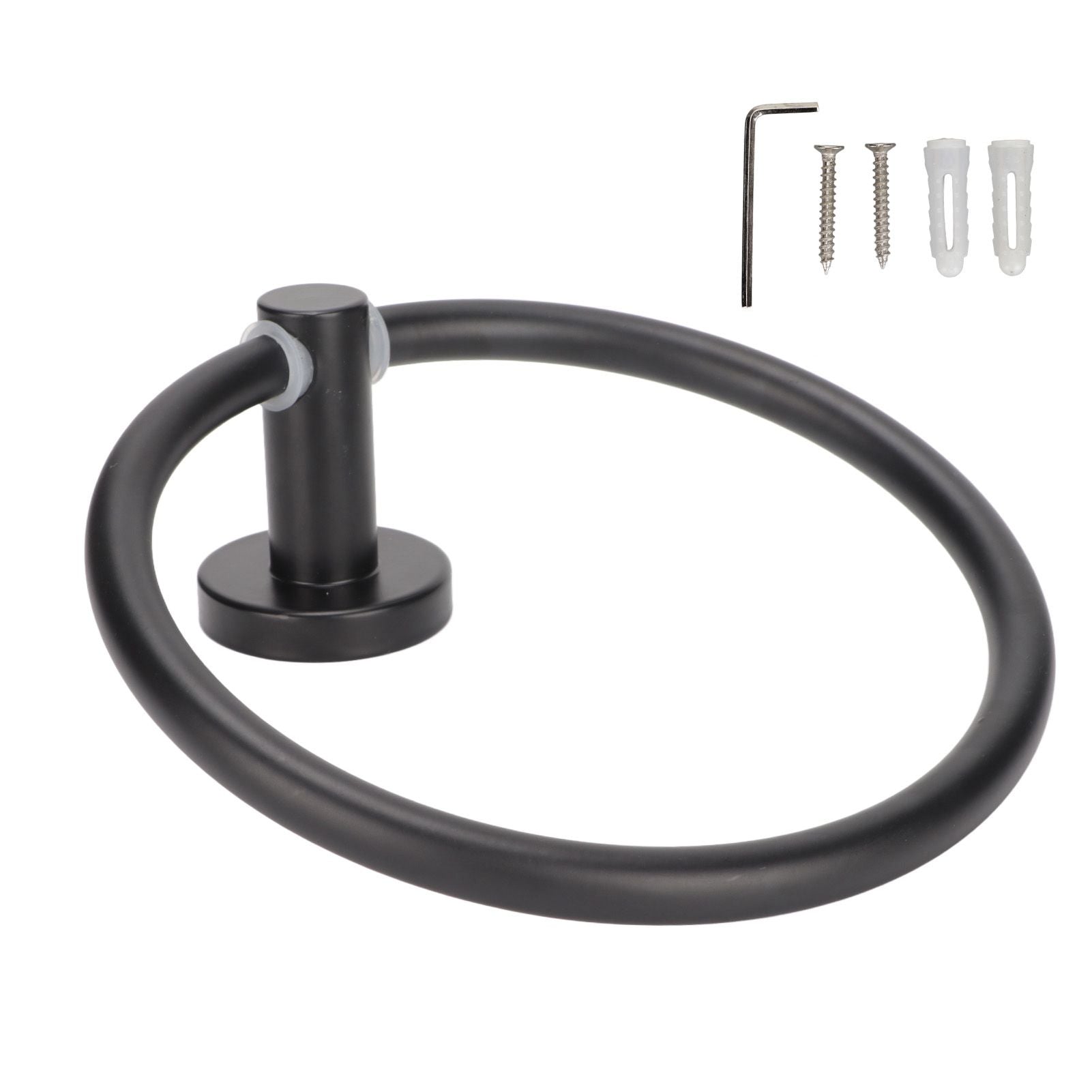 Towel Ring Space Aluminum Modern Round Hand Towel Holder Bath Hardware for Balcony HotelBlack V1294-YM0523-3112220009511