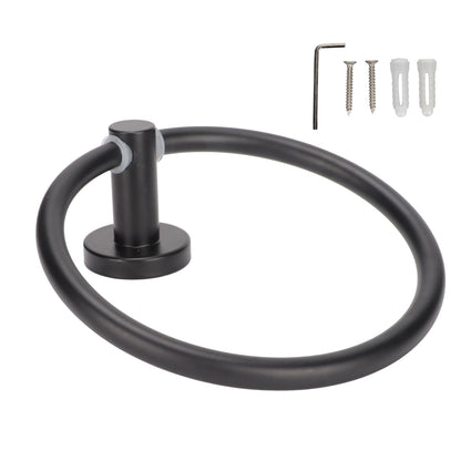 Towel Ring Space Aluminum Modern Round Hand Towel Holder Bath Hardware for Balcony HotelBlack V1294-YM0523-3112220009511
