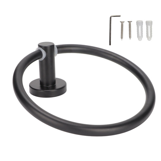 Towel Ring Space Aluminum Modern Round Hand Towel Holder Bath Hardware for Balcony HotelBlack V1294-YM0523-3112220009511