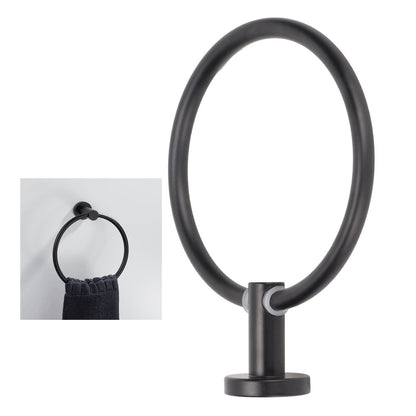 Towel Ring Space Aluminum Modern Round Hand Towel Holder Bath Hardware for Balcony HotelBlack V1294-YM0523-3112220009511