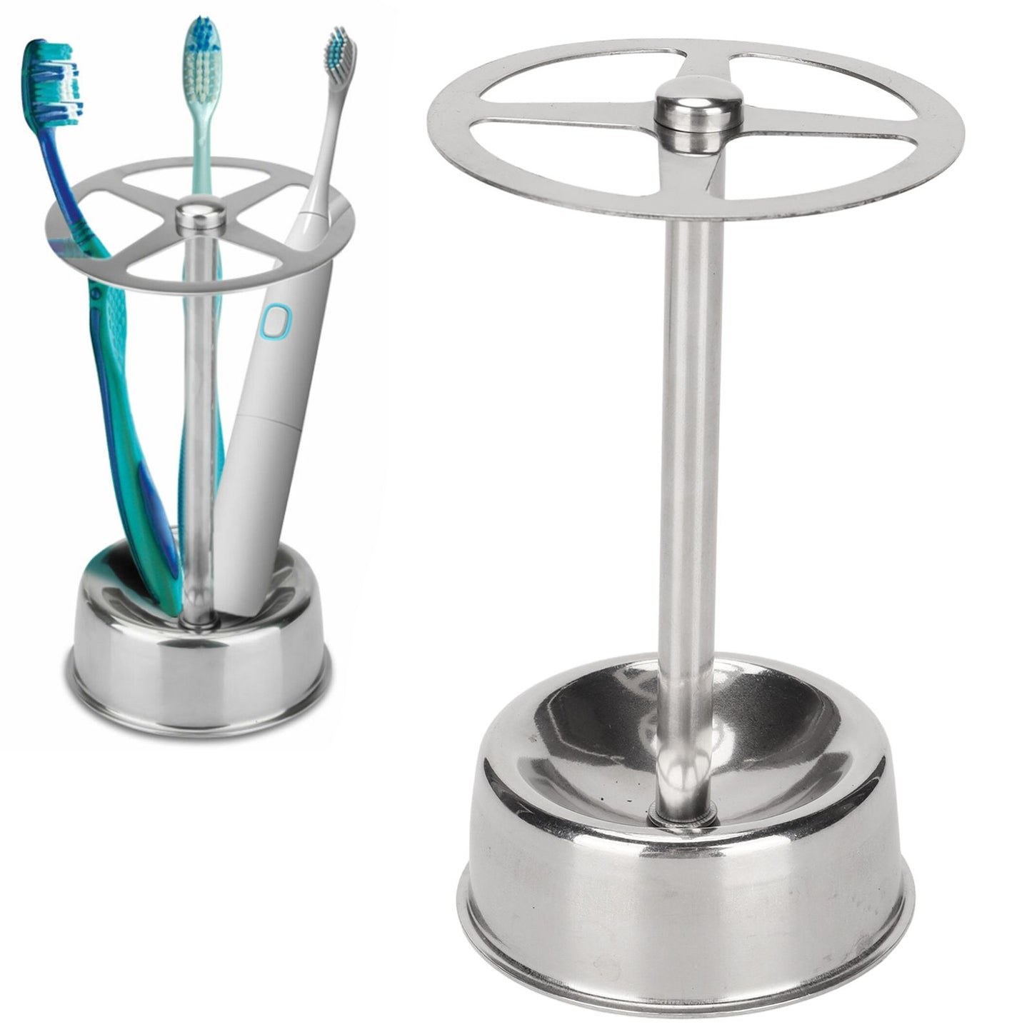 Stainless Steel Toothbrush Holder Organizer Toothpaste Stand Bathroom Organizer Freestand for Makeup Tools V1294-YM0523-3112220010011