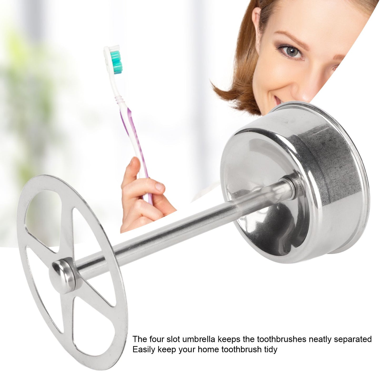 Stainless Steel Toothbrush Holder Organizer Toothpaste Stand Bathroom Organizer Freestand for Makeup Tools V1294-YM0523-3112220010011