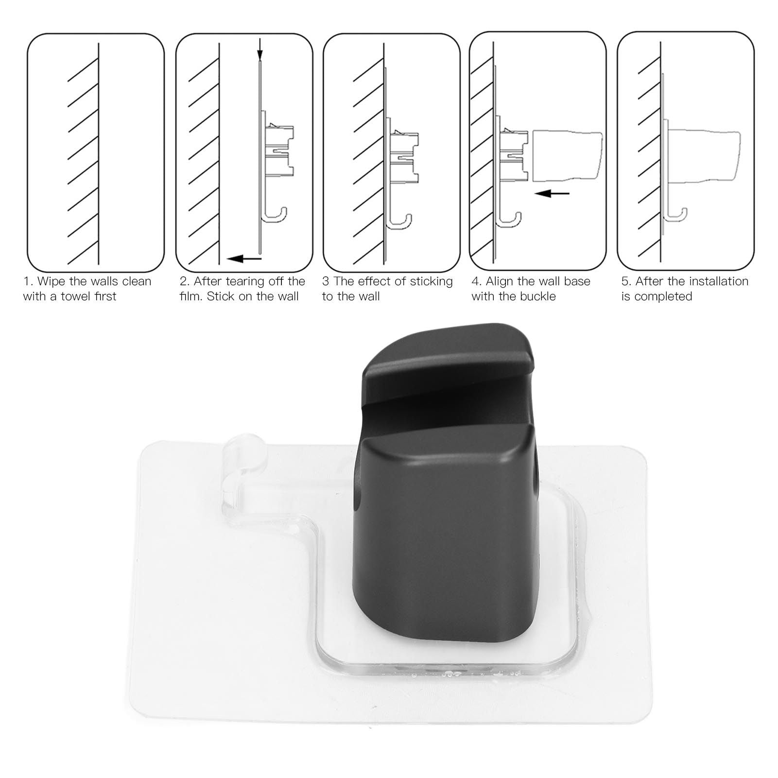 Shower Head Holder Bracket Strong Adhesive Waterproof Punch Free ABS for Bathroom V1294-YM0523-3112220010411