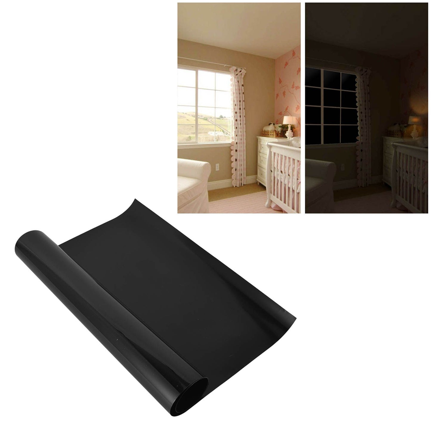 Full Blackout Window Film 100% Light Blocking Static Cling Total Blackout Window Film V1294-YM0523-3112220010711