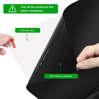 Full Blackout Window Film 100% Light Blocking Static Cling Total Blackout Window Film V1294-YM0523-3112220010711