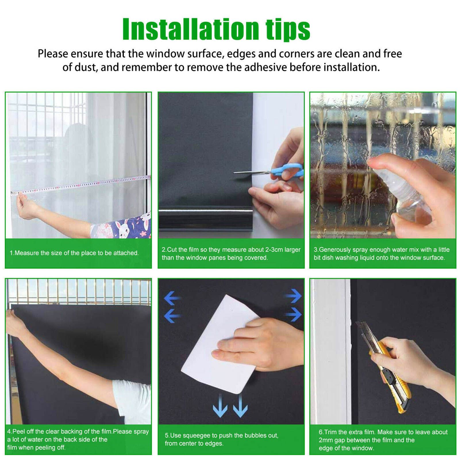 Full Blackout Window Film 100% Light Blocking Static Cling Total Blackout Window Film V1294-YM0523-3112220010711