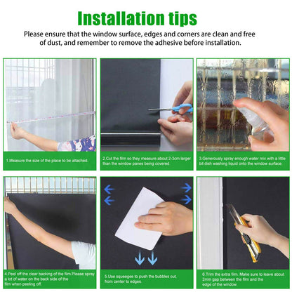 Full Blackout Window Film 100% Light Blocking Static Cling Total Blackout Window Film V1294-YM0523-3112220010711