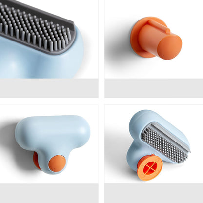 Mirror Squeegee TPR Small Ergonomic Design Glass Cleaning Brush with Suction Cup Hook for BathroomBlue V1294-YM0523-3112220011412