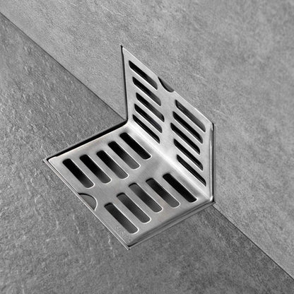 Corner Floor Drain L Shaped Surfaces Drawing Process Corrosion Resistant Anti Rust Side Floor Drain for 2.3in V1294-YM0523-3112220012411