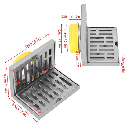 Corner Floor Drain L Shaped Surfaces Drawing Process Corrosion Resistant Anti Rust Side Floor Drain for 2.3in V1294-YM0523-3112220012411