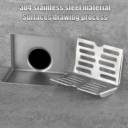 Corner Floor Drain L Shaped Surfaces Drawing Process Corrosion Resistant Anti Rust Side Floor Drain for 2.3in V1294-YM0523-3112220012411