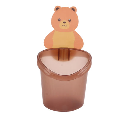 Bear Toothbrush Storage Cup Holder Wall Mounted Comb Storage Rack Bathroom Storage BoxCoffee Color V1294-YM0523-3112220012811