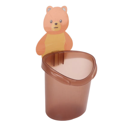 Bear Toothbrush Storage Cup Holder Wall Mounted Comb Storage Rack Bathroom Storage BoxCoffee Color V1294-YM0523-3112220012811