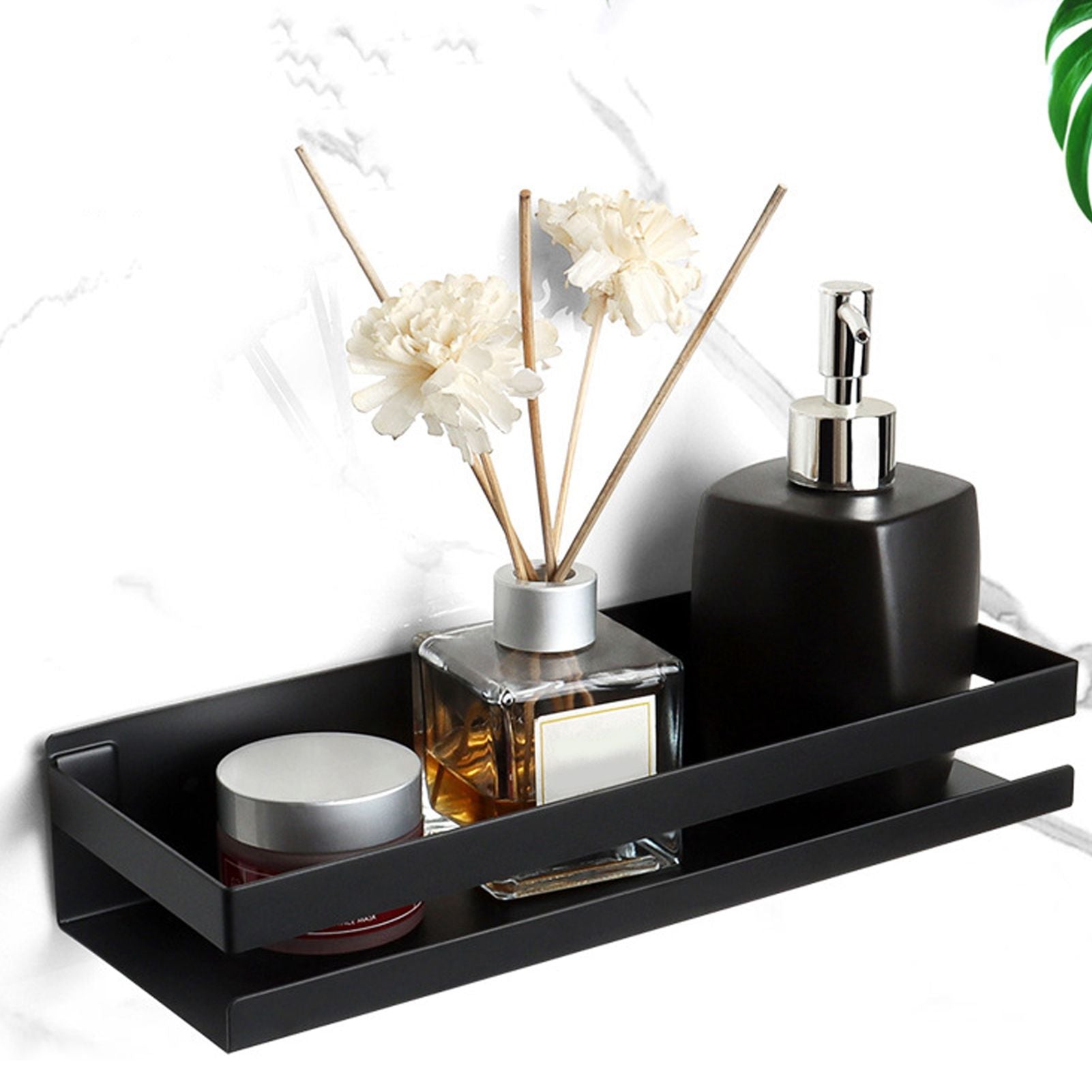 Bathroom Rack Black Large Storage Space Waterproof Strong Bearing Capacity Hotel Shelf Set 40x10x6cm V1294-YM0523-3112220013011
