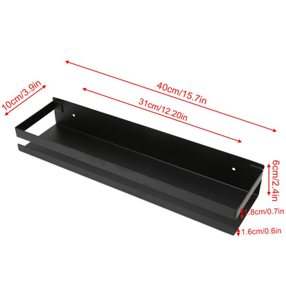 Bathroom Rack Black Large Storage Space Waterproof Strong Bearing Capacity Hotel Shelf Set 40x10x6cm V1294-YM0523-3112220013011