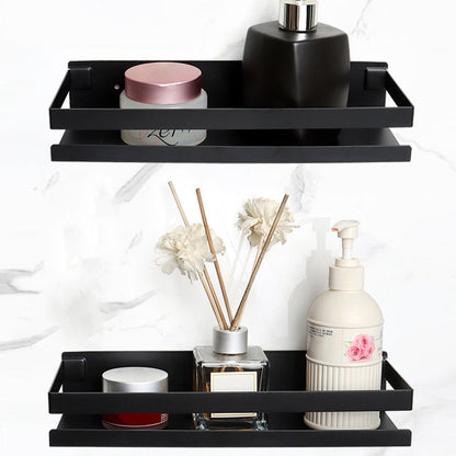 Bathroom Rack Black Large Storage Space Waterproof Strong Bearing Capacity Hotel Shelf Set 40x10x6cm V1294-YM0523-3112220013011