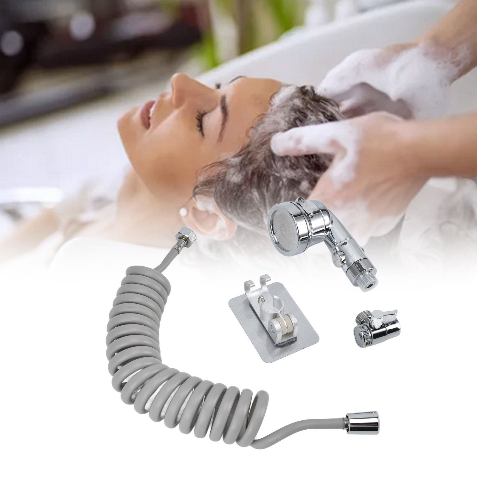 Sink Shower Sprayer Stretchy Hose Adjustable Mode Faucet Sprayer Attachment for Shampooing Pet Bathing V1294-YM0523-3112220013611