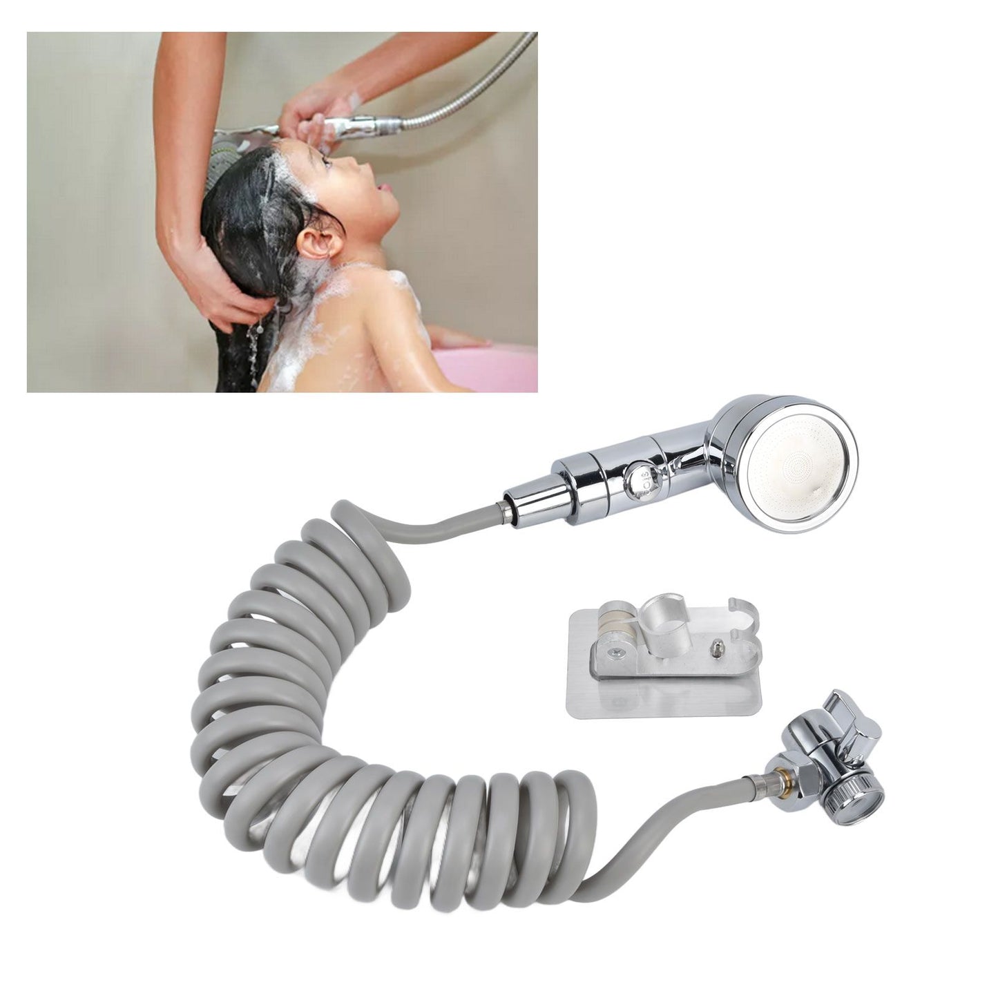 Sink Shower Sprayer Stretchy Hose Adjustable Mode Faucet Sprayer Attachment for Shampooing Pet Bathing V1294-YM0523-3112220013611