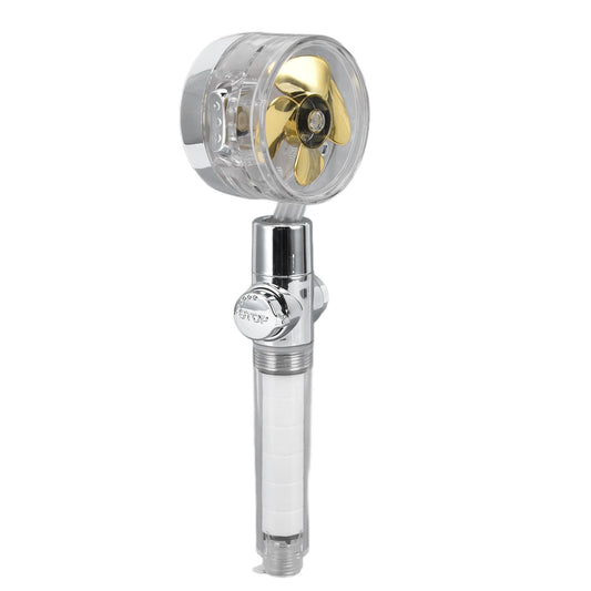 Propeller Shower Head Vortex Hydro Jet 360 degrees Rotating Handheld with Pause Switch Filter G1/2 V1294-YM0523-3112220014511