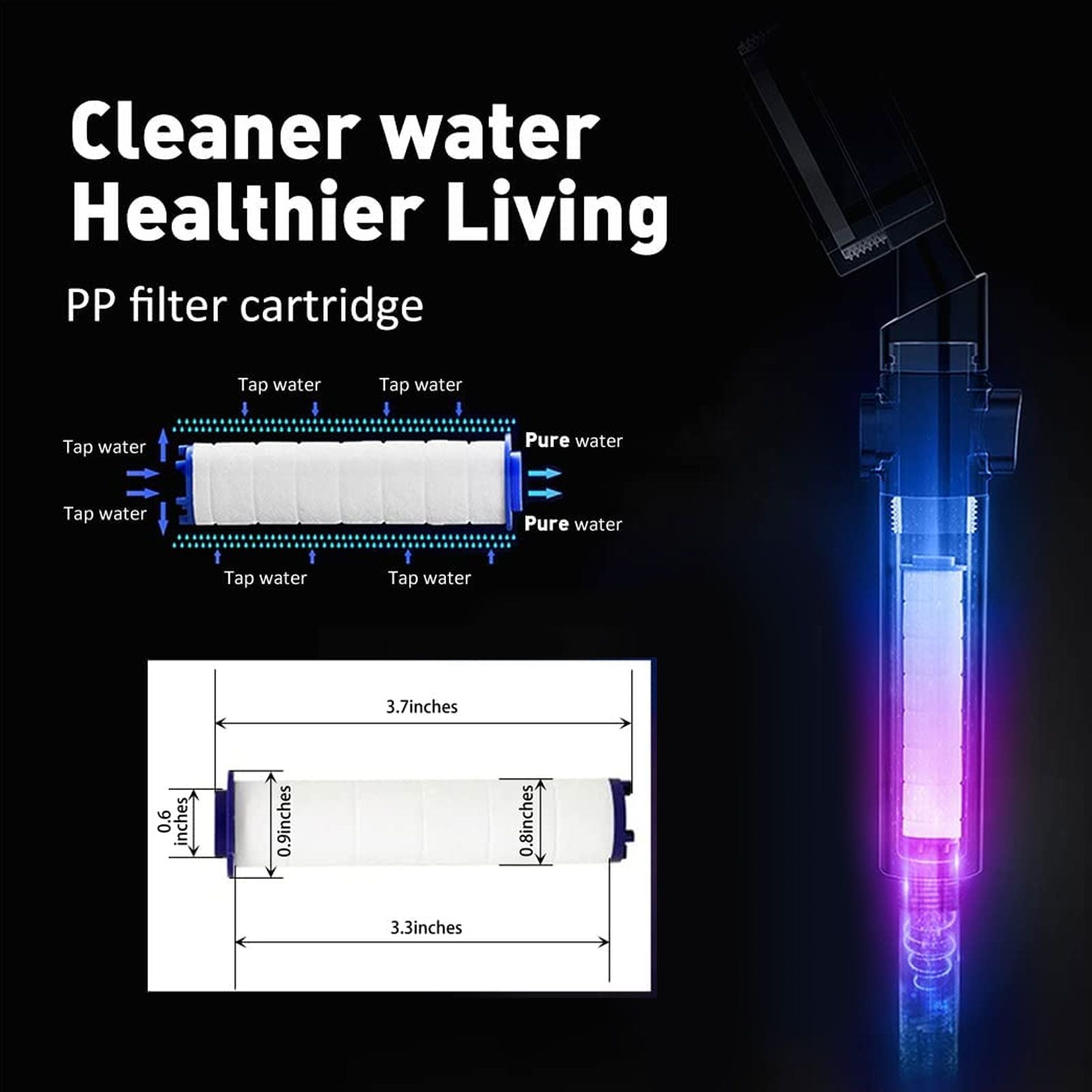 Propeller Shower Head Vortex Hydro Jet 360 degrees Rotating Handheld with Pause Switch Filter G1/2 V1294-YM0523-3112220014511