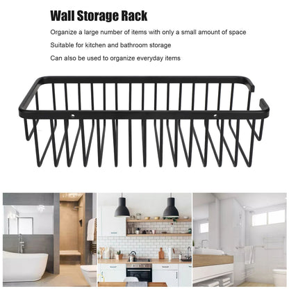 Wall Storage Rack Space Aluminum Rust Proof Large Capacity Kitchen Spice Organize Basket for Bathroom Beauty V1294-YM0523-3112220014611