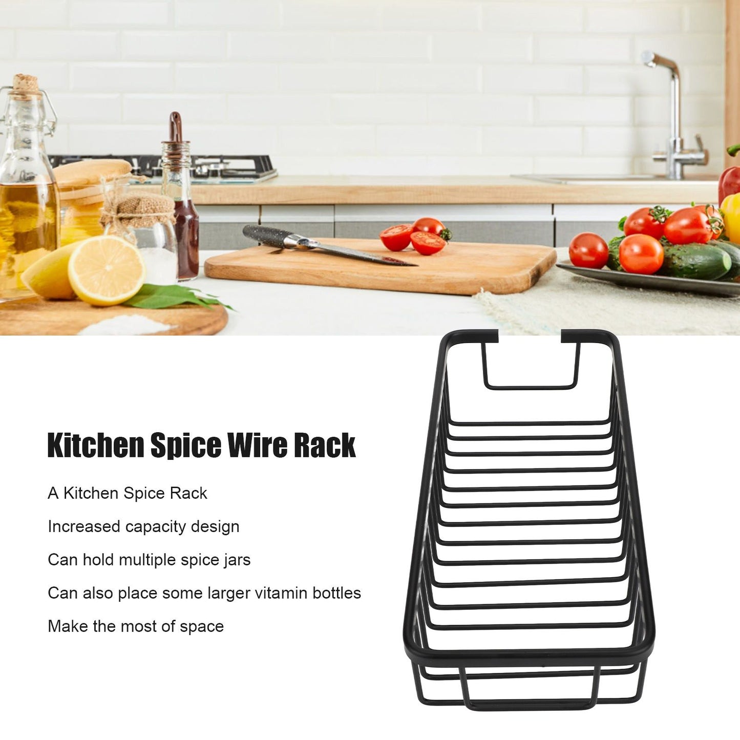 Wall Storage Rack Space Aluminum Rust Proof Large Capacity Kitchen Spice Organize Basket for Bathroom Beauty V1294-YM0523-3112220014611