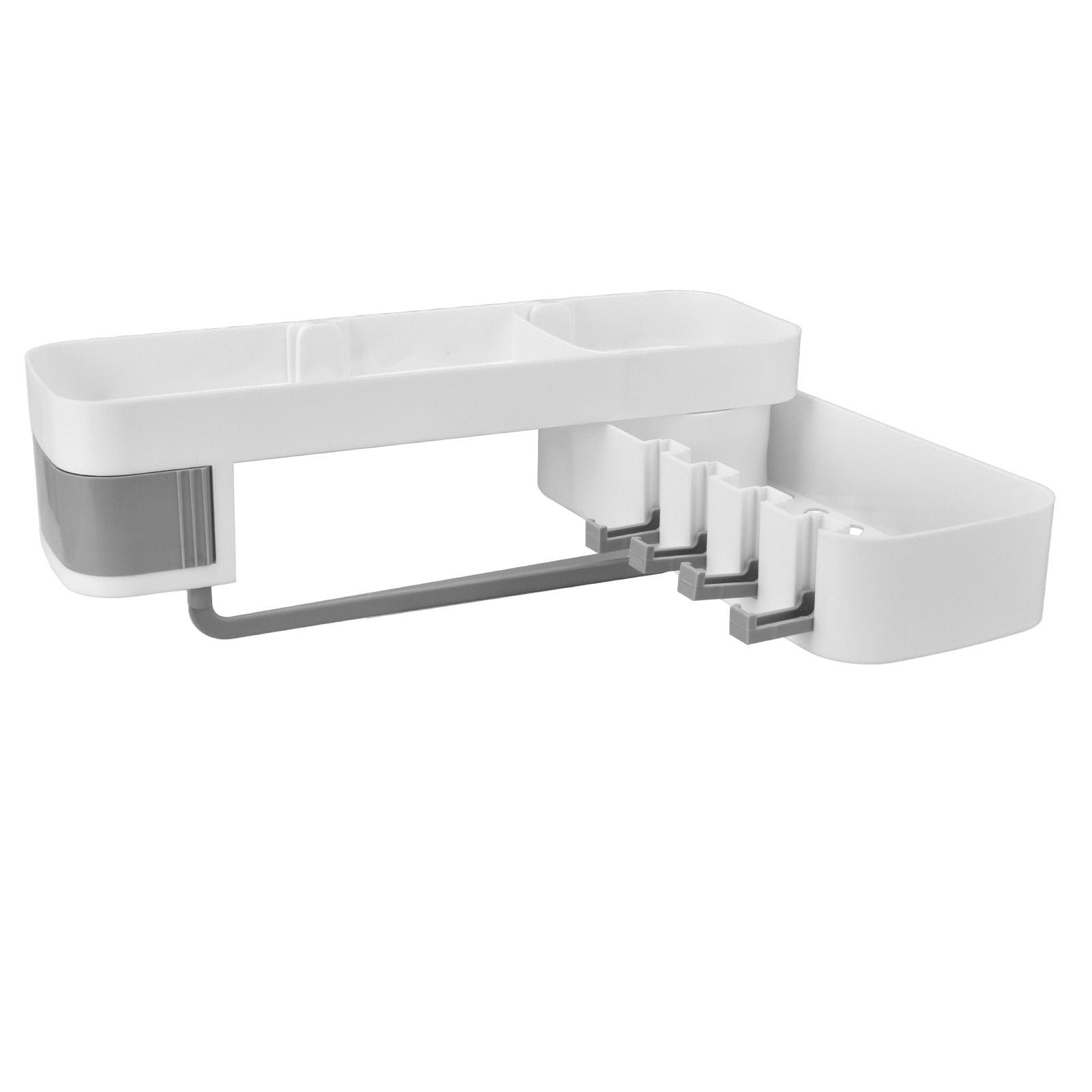Bathroom Corner Rack Double Layer Rotatable Wall Mounted Stylish Simple Multifunctional Storage ShelfWhite V1294-YM0523-3112220015111