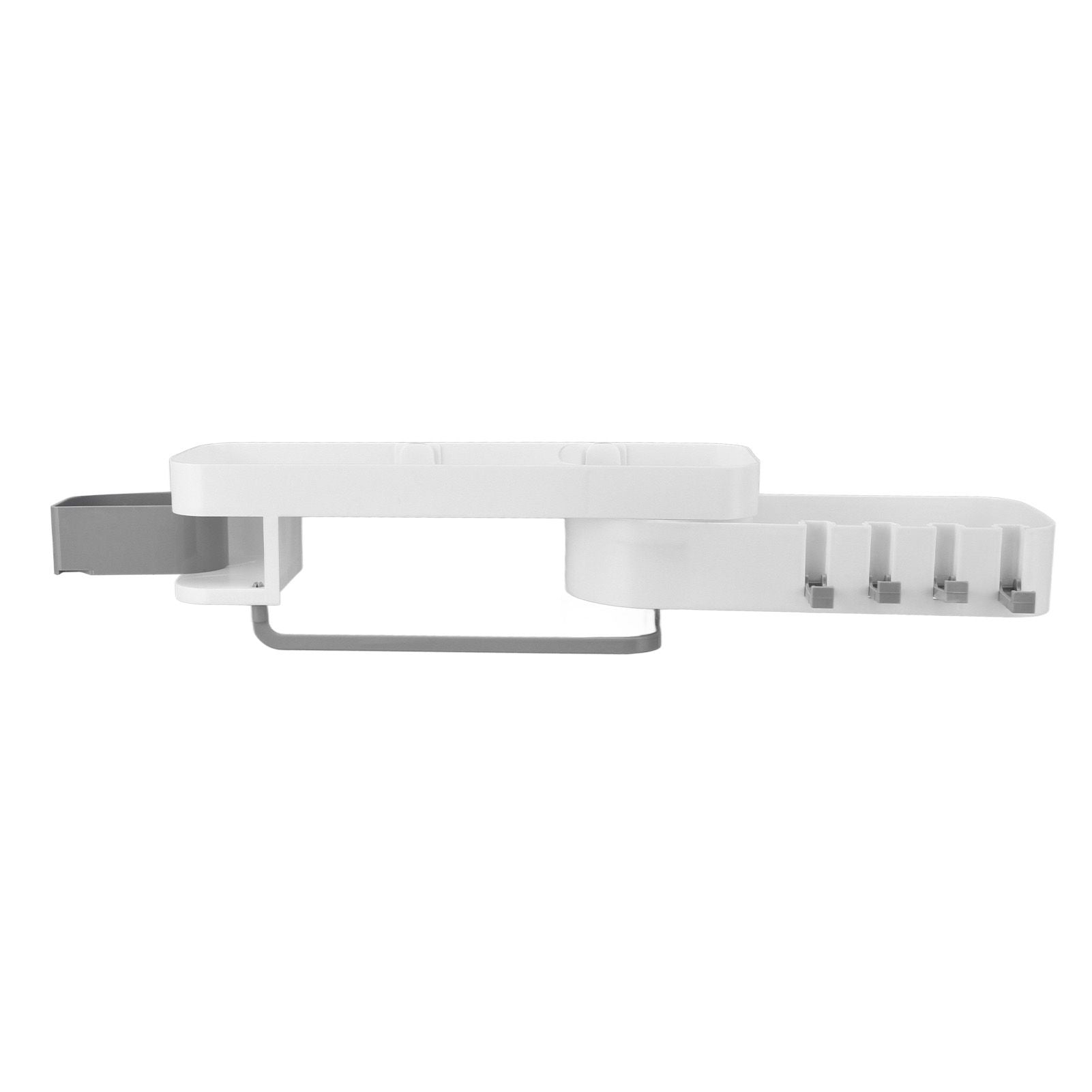 Bathroom Corner Rack Double Layer Rotatable Wall Mounted Stylish Simple Multifunctional Storage ShelfWhite V1294-YM0523-3112220015111