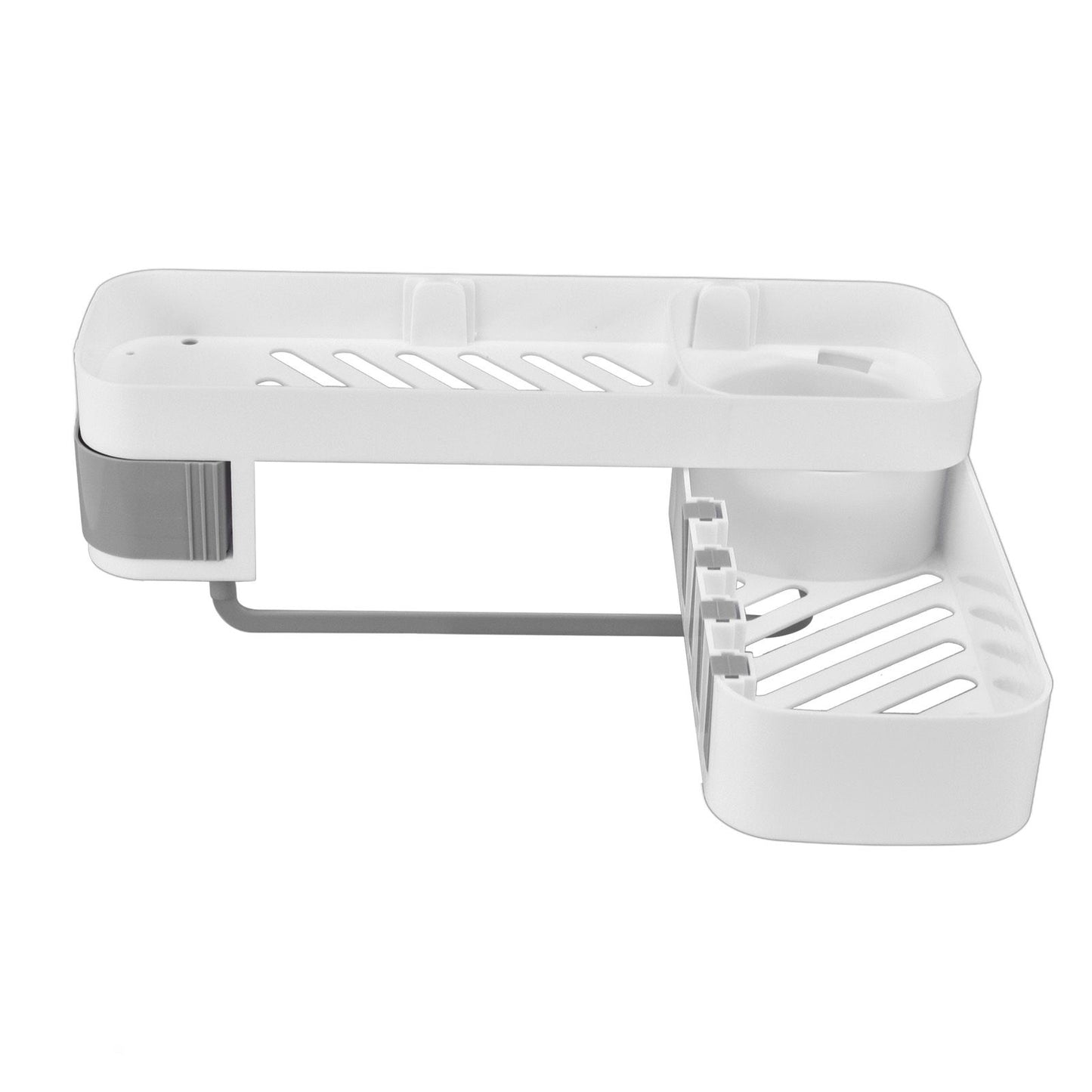 Bathroom Corner Rack Double Layer Rotatable Wall Mounted Stylish Simple Multifunctional Storage ShelfWhite V1294-YM0523-3112220015111