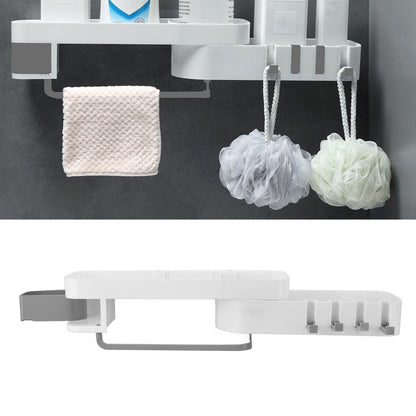 Bathroom Corner Rack Double Layer Rotatable Wall Mounted Stylish Simple Multifunctional Storage ShelfWhite V1294-YM0523-3112220015111