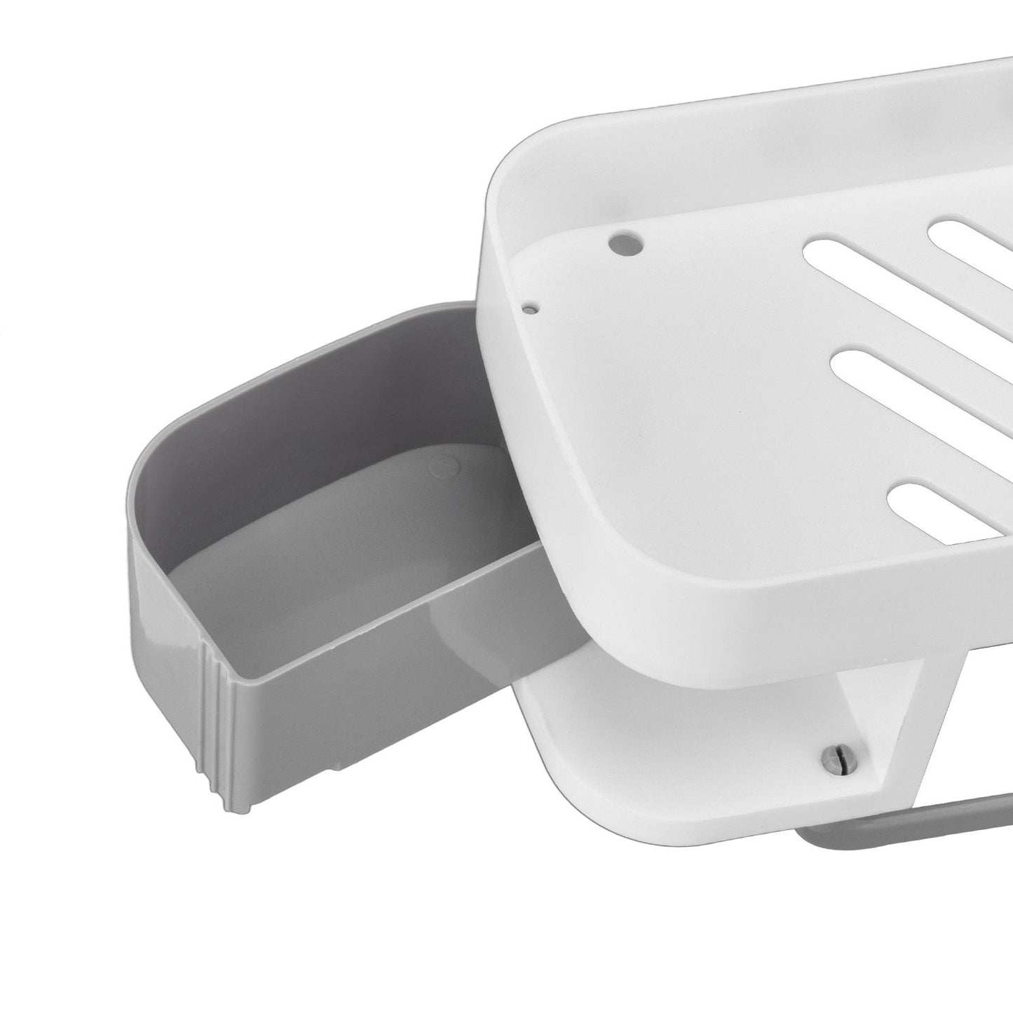 Bathroom Corner Rack Double Layer Rotatable Wall Mounted Stylish Simple Multifunctional Storage ShelfWhite V1294-YM0523-3112220015111
