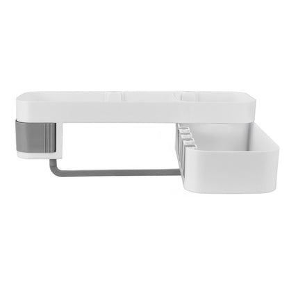 Bathroom Corner Rack Double Layer Rotatable Wall Mounted Stylish Simple Multifunctional Storage ShelfWhite V1294-YM0523-3112220015111