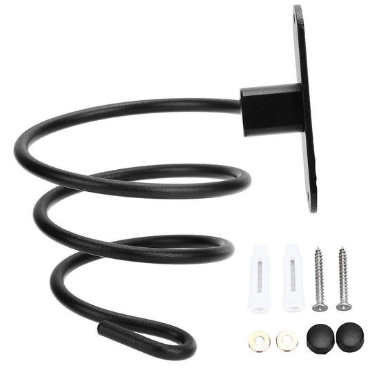 Hair Dryer Holder Wall Mounted Bathroom Blower Hanging Rack Organizer Punching Free Black V1294-YM0523-3112220017611