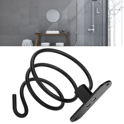 Hair Dryer Holder Wall Mounted Bathroom Blower Hanging Rack Organizer Punching Free Black V1294-YM0523-3112220017611