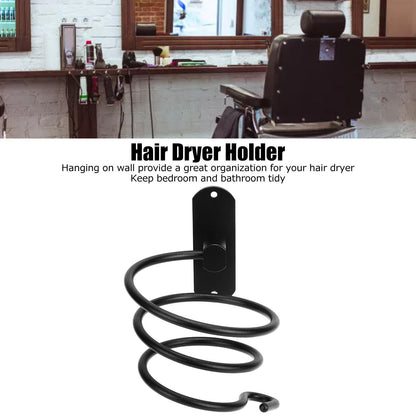 Hair Dryer Holder Wall Mounted Bathroom Blower Hanging Rack Organizer Punching Free Black V1294-YM0523-3112220017611