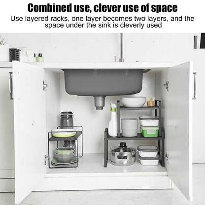 Cabinet Organizer Retractable Flexible Simple Multifunctional Kitchen Supplies Smart Storage Rack Organizer V1294-YM0523-3112220019011