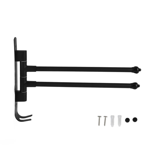 Stainless Steel Swivel Towel Hanger Holder Black Rotating Movable Towel Bar for Bathroom Wardrobe Kitchen2 V1294-YM0523-3112220019411