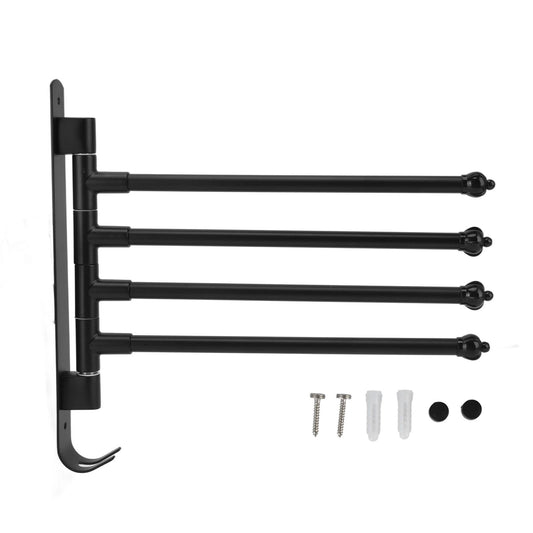 Stainless Steel Swivel Towel Hanger Holder Black Rotating Movable Towel Bar for Bathroom Wardrobe Kitchen4 V1294-YM0523-3112220019413