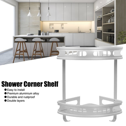 2Pcs Shower Corner Organizer Triangular Design Wall Mounted Aluminium Alloy Durable Multifunction Corner V1294-YM0523-3112220019911