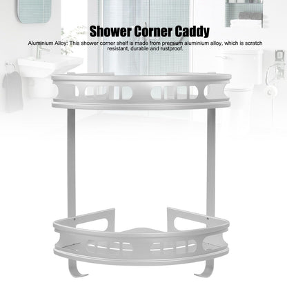 2Pcs Shower Corner Organizer Triangular Design Wall Mounted Aluminium Alloy Durable Multifunction Corner V1294-YM0523-3112220019911