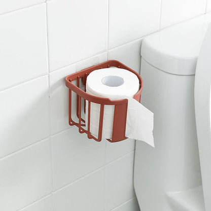 Wall Mount Paper Holder ABS Punch Free Smooth Toilet Tissue Box for Bathroom Kitchen WashroomRed V1294-YM0523-3112220021212