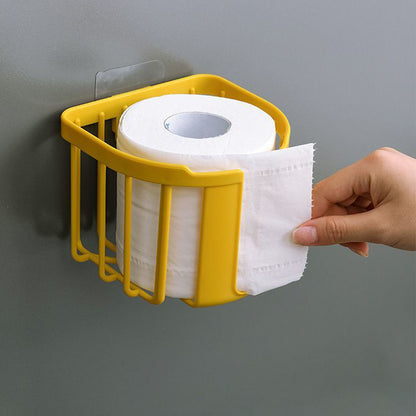 Wall Mount Paper Holder ABS Punch Free Smooth Toilet Tissue Box for Bathroom Kitchen WashroomYellow V1294-YM0523-3112220021213