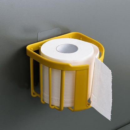 Wall Mount Paper Holder ABS Punch Free Smooth Toilet Tissue Box for Bathroom Kitchen WashroomYellow V1294-YM0523-3112220021213