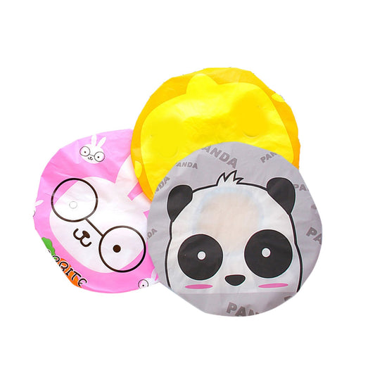 Bath Shower Cap Reusable Waterproof Kitchen Oilproof Hair Hat Cute Cartoon Design for Adults KidsRandom Style V1294-YM0523-3112220021411