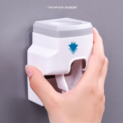 Automatic Toothpaste Dispenser Squeezer with Toothbrush Holder Wall Mounted for Bathroom Adults KidsGrey V1294-YM0523-3112220021511