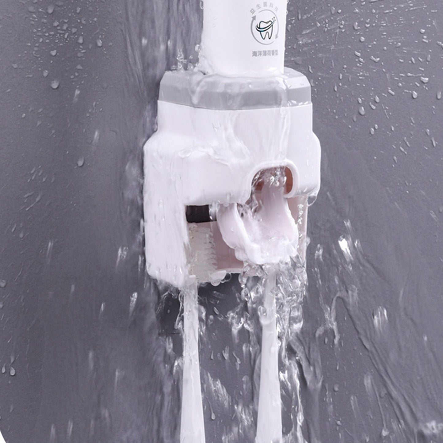 Automatic Toothpaste Dispenser Squeezer with Toothbrush Holder Wall Mounted for Bathroom Adults KidsGrey V1294-YM0523-3112220021511