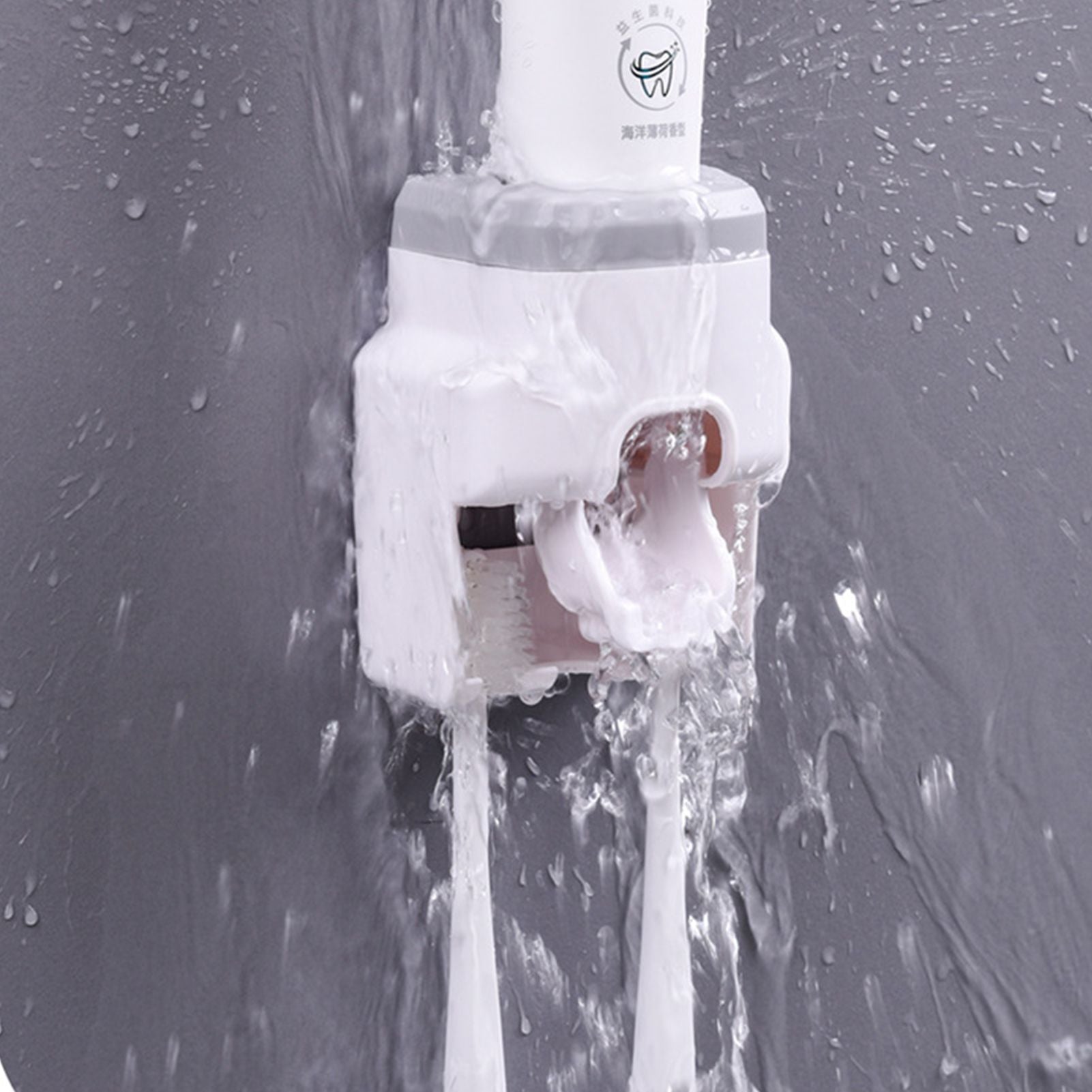 Automatic Toothpaste Dispenser Squeezer with Toothbrush Holder Wall Mounted for Bathroom Adults KidsGrey V1294-YM0523-3112220021511