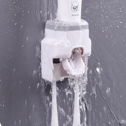 Automatic Toothpaste Dispenser Squeezer with Toothbrush Holder Wall Mounted for Bathroom Adults KidsGrey V1294-YM0523-3112220021511